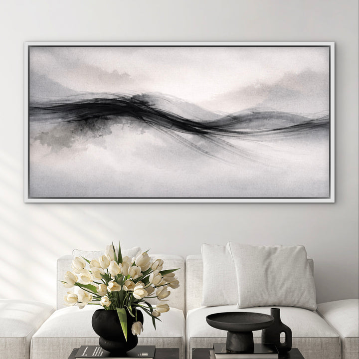 Framed Canvas - Nude Drift abstract artwork detail showing soft tonal transitions