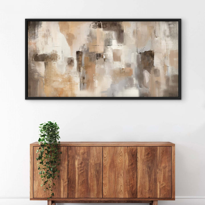 Framed Canvas - Depths abstract artwork detail showing moody tonal depth