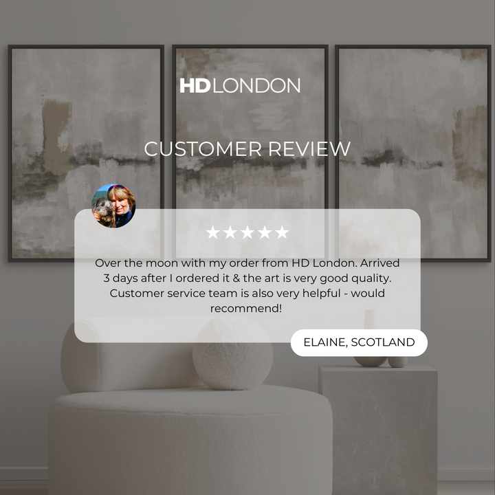 Set of 3 Framed Canvas - Nude & Grey Clouds