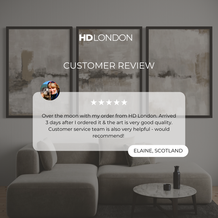 Abstract Art set of 3 prints - Nude & Grey Clouds