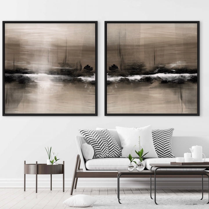 Framed Canvas Set of 2 - Dusk Reflection