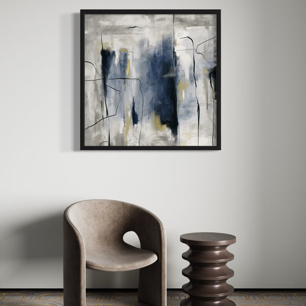 Set of 1 - Abstract Art 'Blue and Grey'