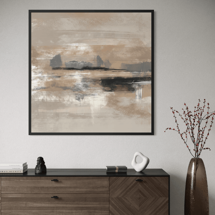 Framed Canvas - Rome displayed in a contemporary living room with warm decor