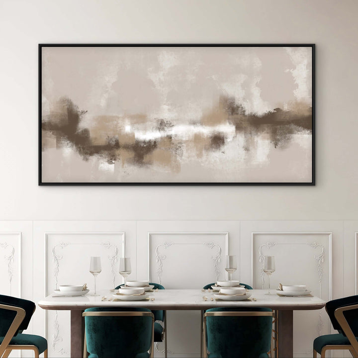 Framed Canvas - Sorrento displayed in a bright living space with contemporary furniture