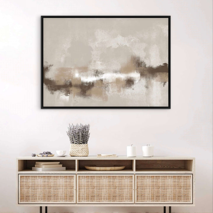 Framed Canvas - Sorrento abstract wall art in warm coastal amber tones - hand-stretched wall art by HD London Art