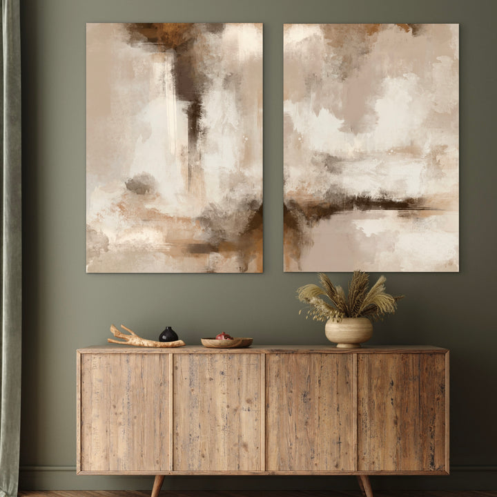 Abstract Canvas Set of 2 - Calm Serenity