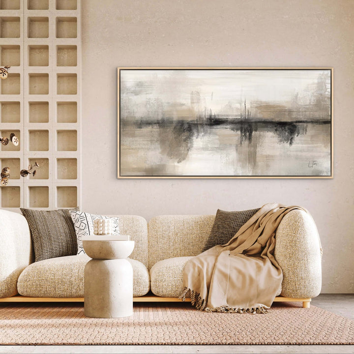 Framed Canvas - Nude Heaven close-up showing soft cream and nude colour blending detail