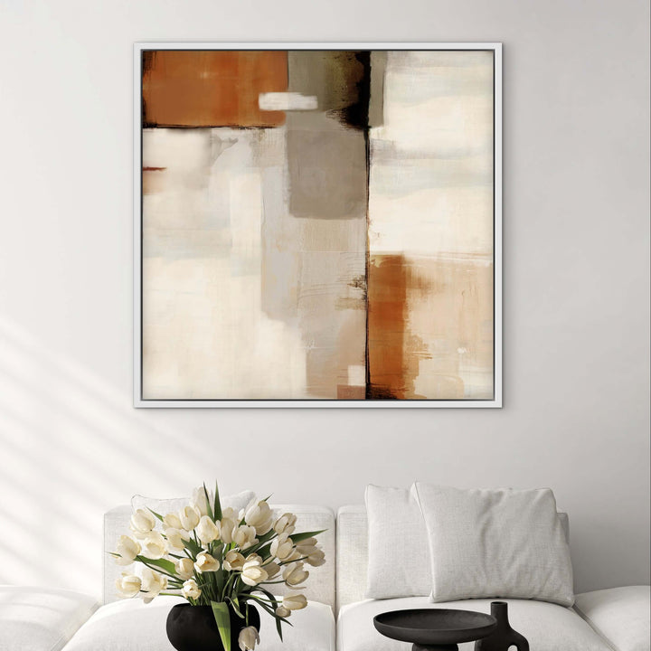 Sahara framed canvas wall art close-up showing warm sand and gold tones