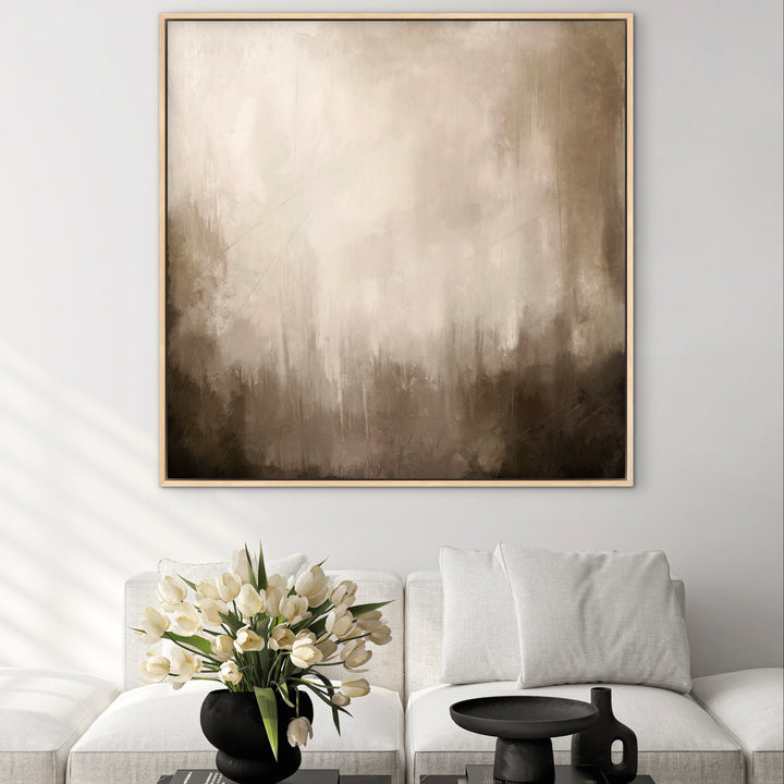 Brown Essence framed canvas wall art close-up showing warm brown tones