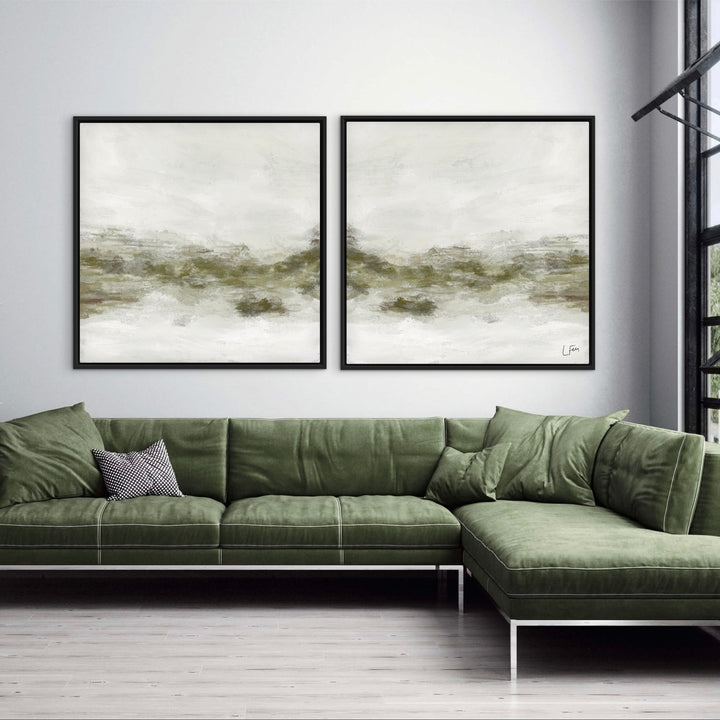 Framed Canvas Set of 2 - Spring Moss