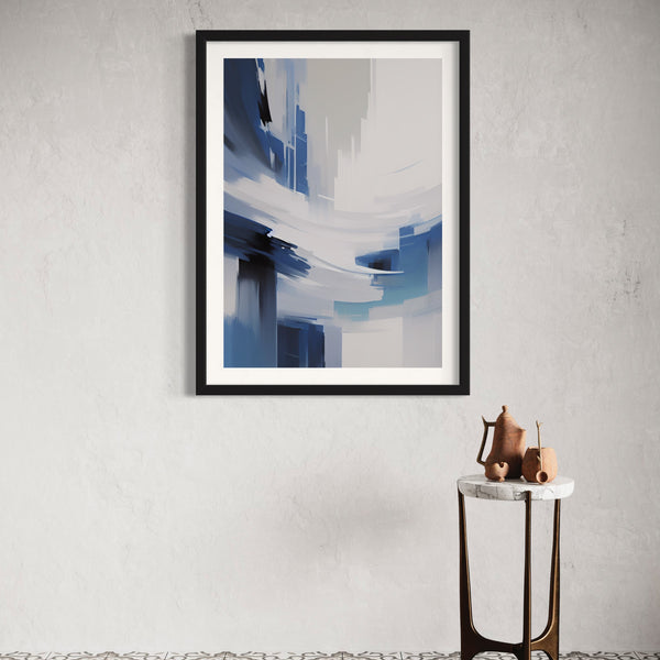 Set of 1 - Abstract Art 'Blue Waves'