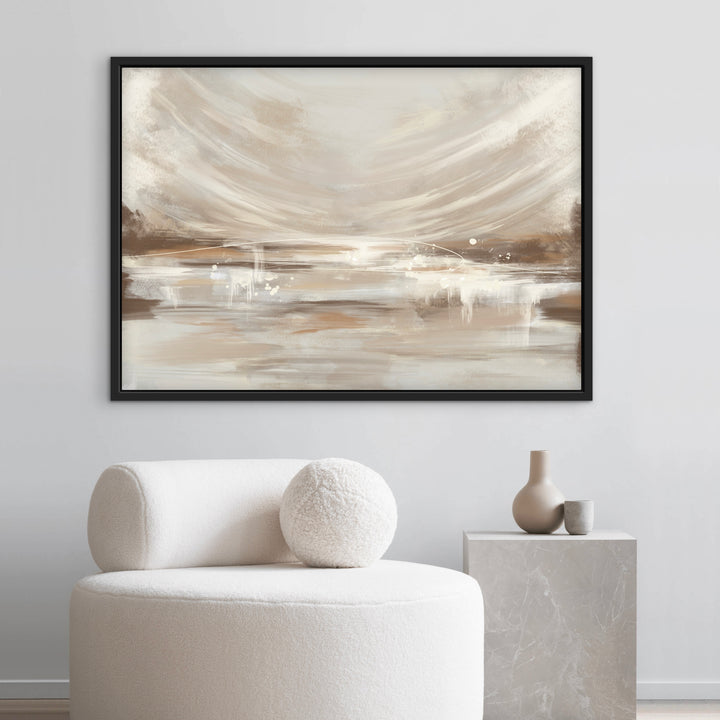 Vienna framed canvas close-up showing warm golden brushstroke detail