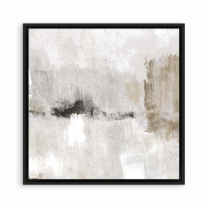 Nude and Grey Clouds framed canvas wall art close-up showing soft neutral tones
