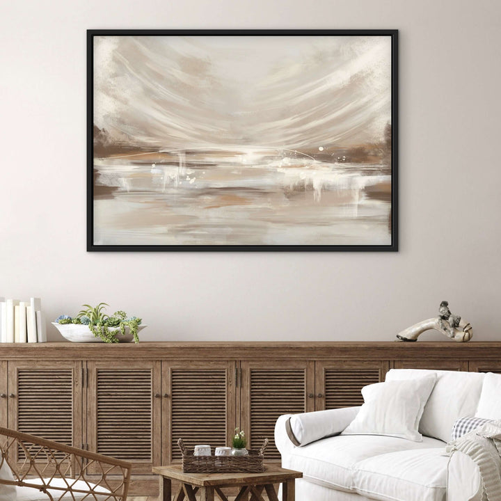 Vienna framed canvas wall art in warm golden tones - abstract art by HD London Art