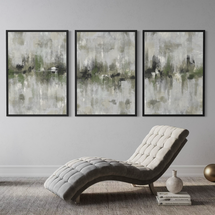 Set of 3 Framed Canvas - Amalfi Green