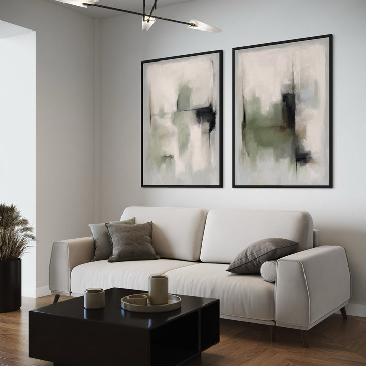 Framed Canvas Set of 2 - Tuscany Green