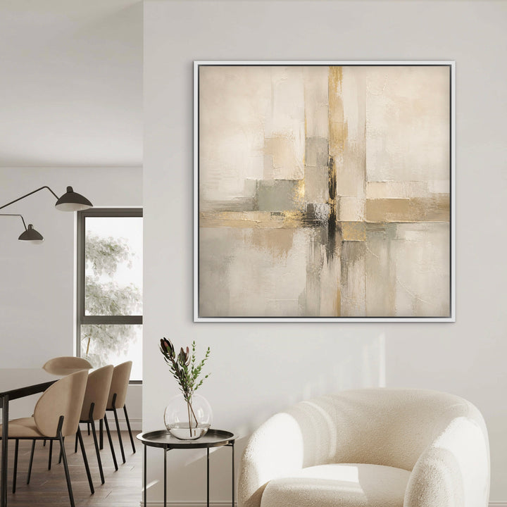 Framed Canvas - Quiet Gold abstract artwork detail showing golden tonal transitions
