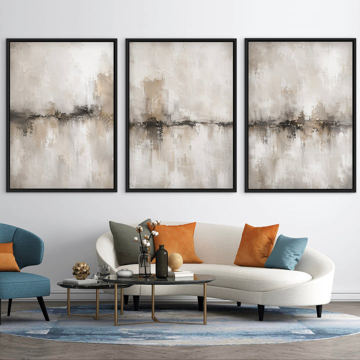 Set of 3 Framed Canvas - Nude Nights
