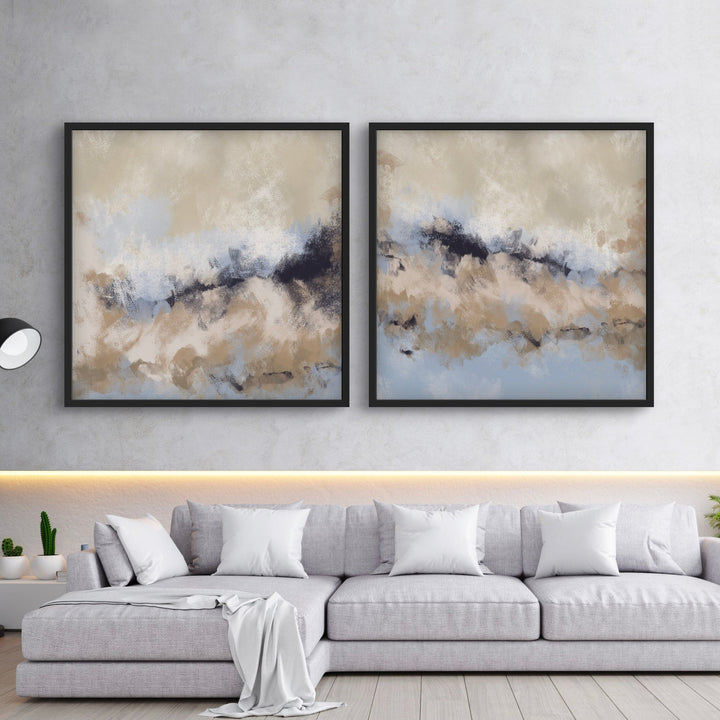 Modern Abstract Art Framed Canvas Sicily - Minimalist Living Room Art