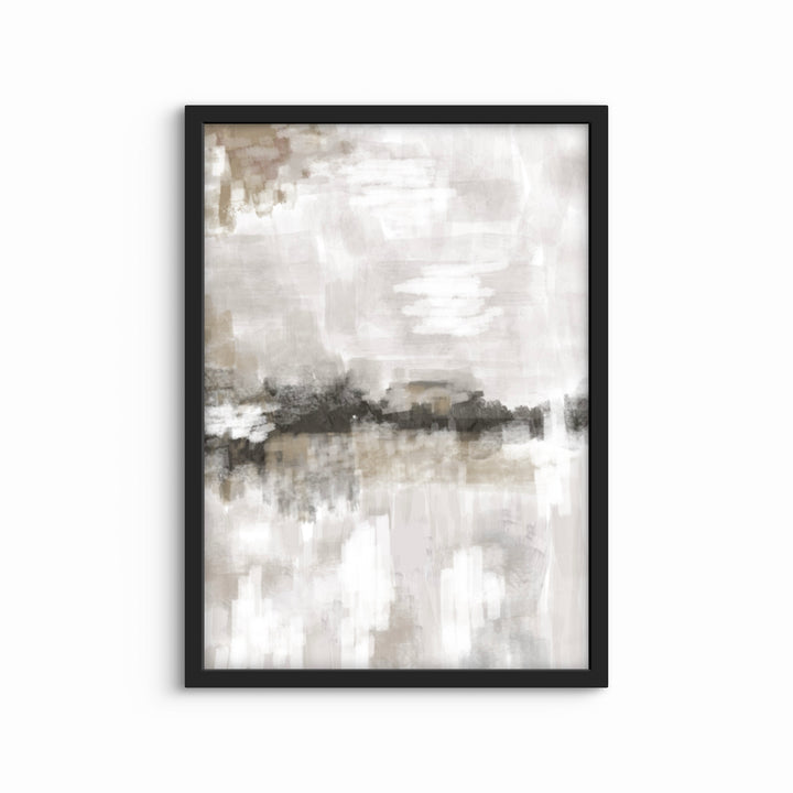 Modern Abstract Art Print in Nude and Grey - Minimalist Living Room