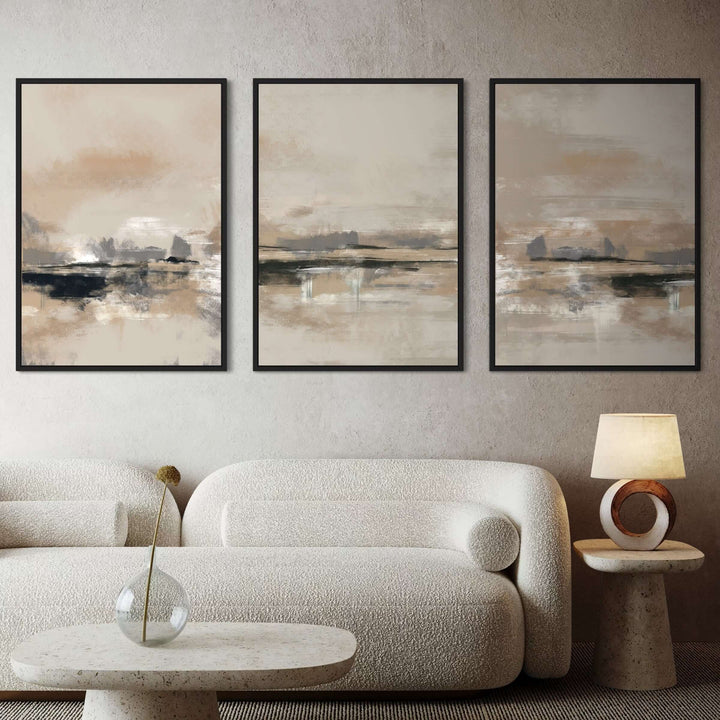 Rome art print triptych displayed in a minimalist contemporary interior