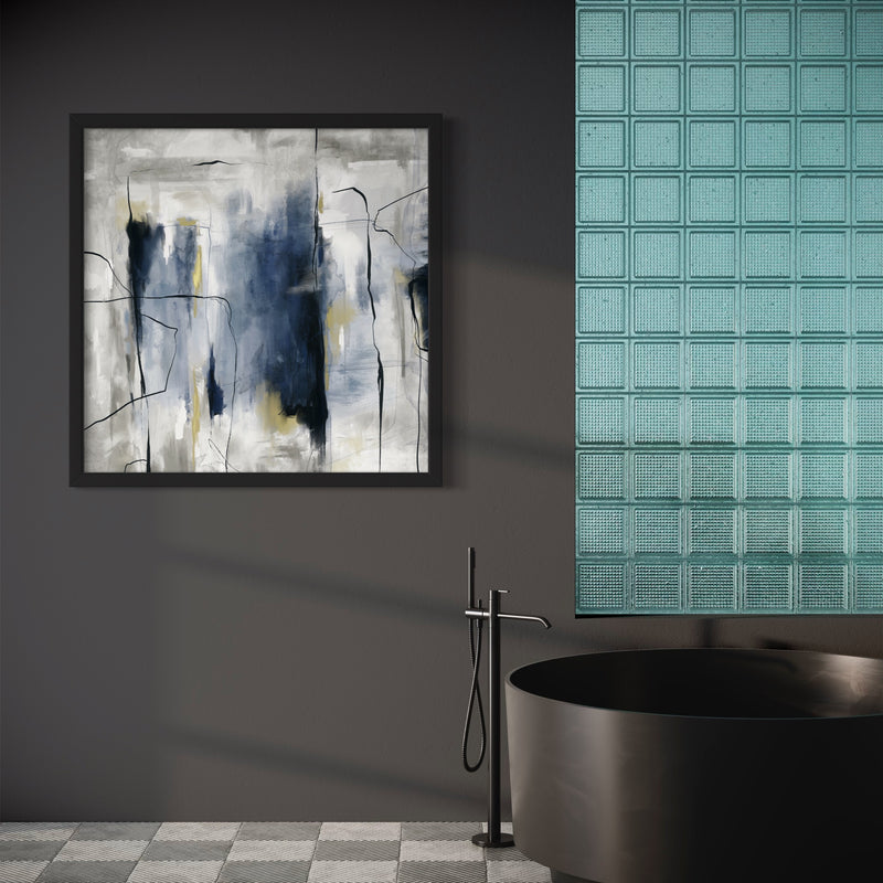 Set of 1 - Abstract Art 'Blue and Grey'