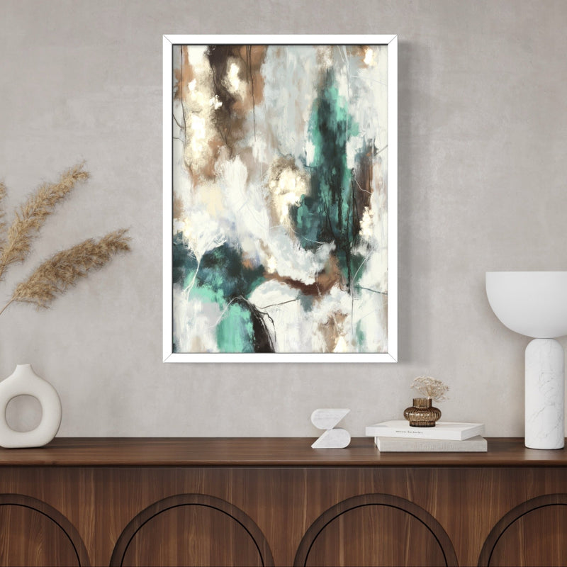 Set of 1 - Abstract Art Painting 'Green Forest' Framed Prints - HD London