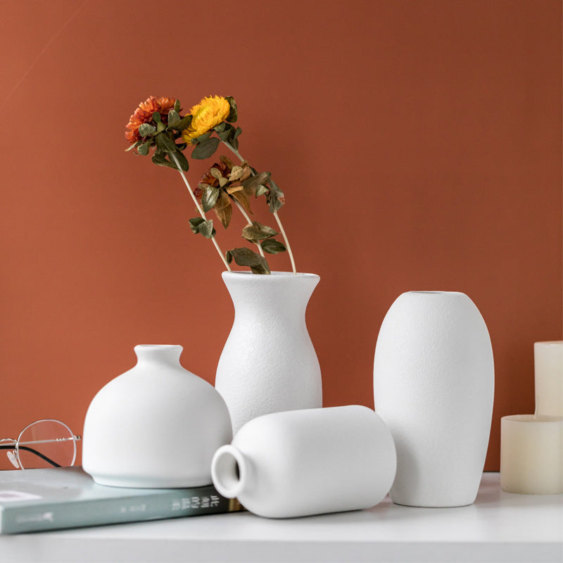 Minimalist White Ceramic Vase