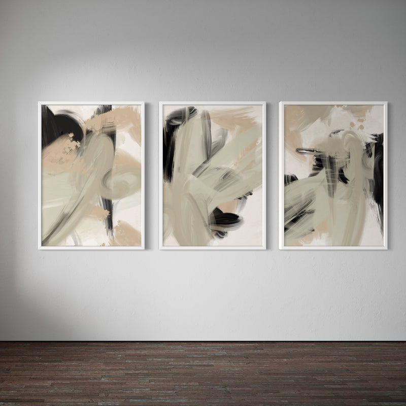 Abstract Art Set of 3 prints - Nude Expressions