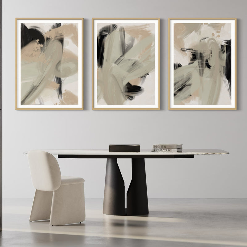 Abstract Art Set of 3 prints - Nude Expressions