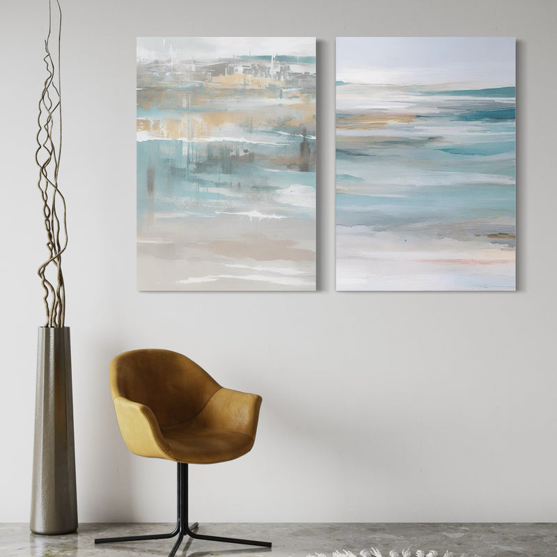 Abstract Canvas Set of 2 - Calm Ocean