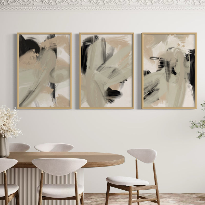 Abstract Art Set of 3 prints - Nude Expressions