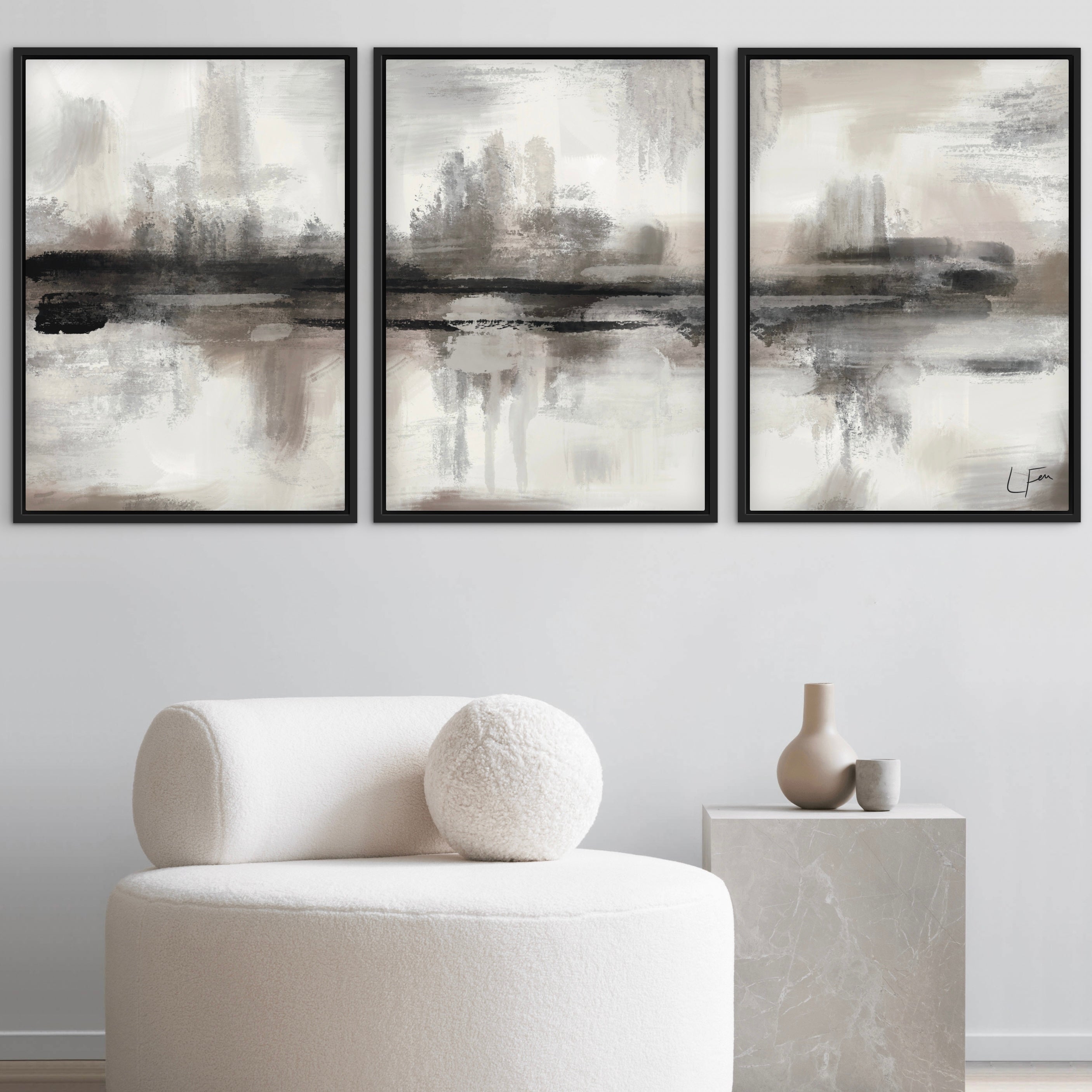 Set of 3 Framed Canvas - Geneva