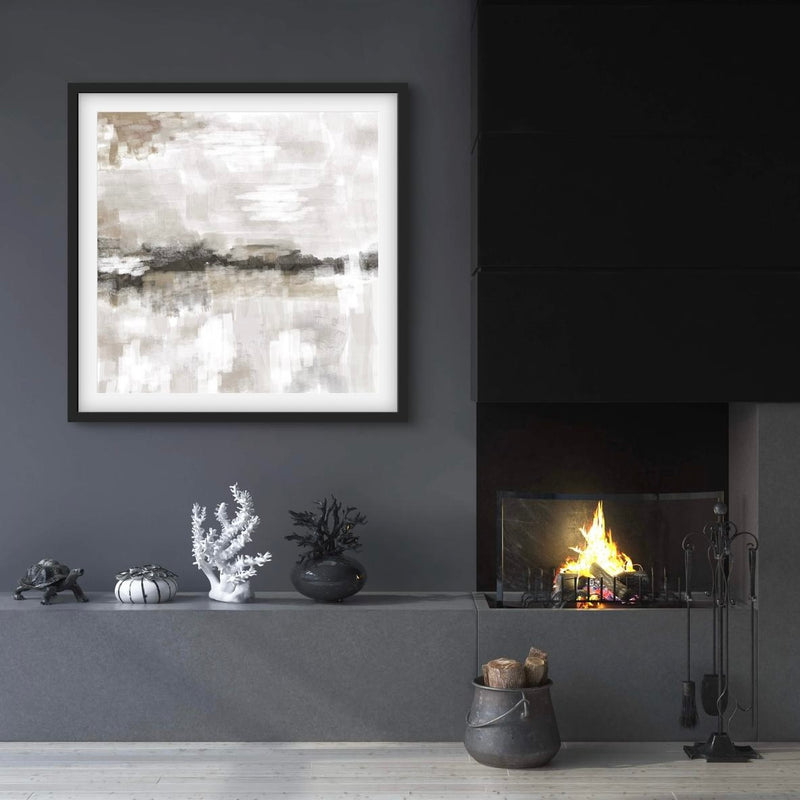 Set of 1 - Abstract Art 'Nude & Grey Clouds