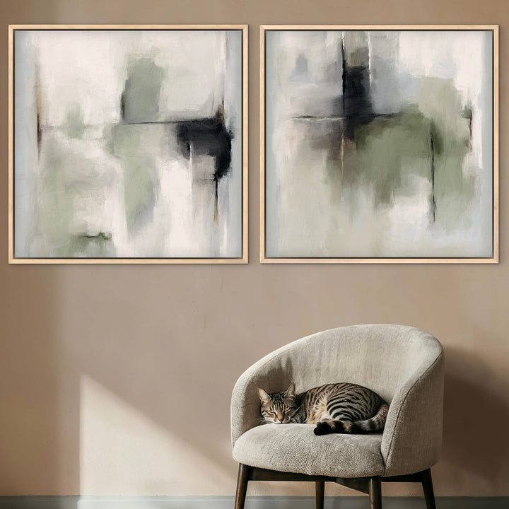 Framed Canvas Set of 2 - Tuscany Green