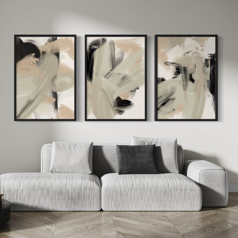 Abstract Art Set of 3 prints - Nude Expressions