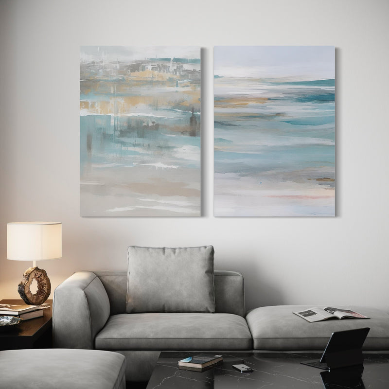 Abstract Canvas Set of 2 - Calm Ocean