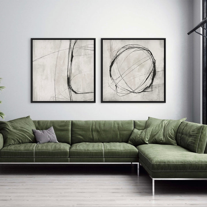 Gerahmtes Leinwand-Set (2-teilig) – Grey Atelier