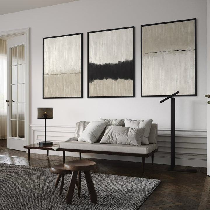 Set of 3 Framed Canvas - Neutral Line
