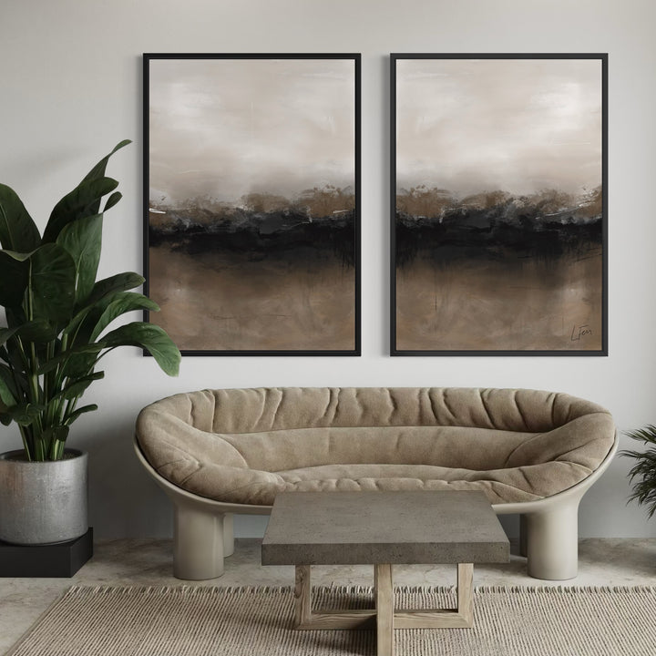 Framed Canvas Set of 2 - Mocha Dusk