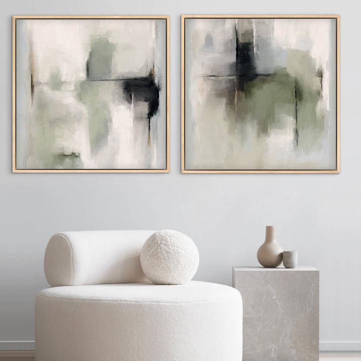 Framed Canvas Set of 2 - Tuscany Green