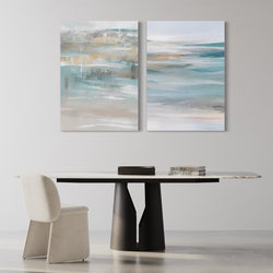 Abstract Canvas Set of 2 - Calm Ocean