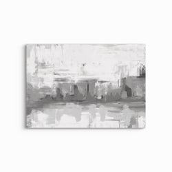 Abstract Canvas Minimalist Art in White and Grey - Milan -  Modern Art Print