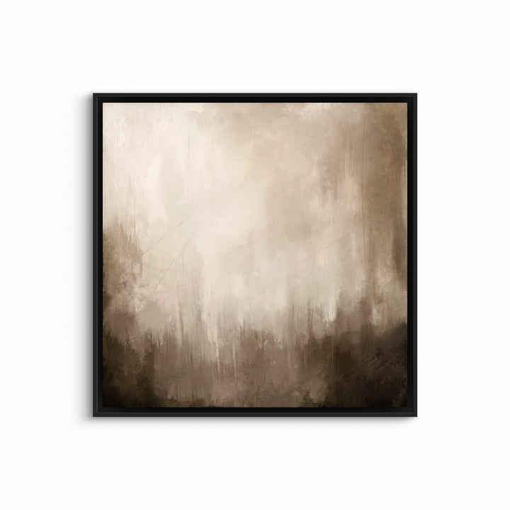 Abstract Art Framed Canvas in Brown Clouds - Minimalist Home Decor