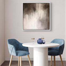 Abstract Framed Canvas Minimalist Art in Brown Storm -  Modern Art Print