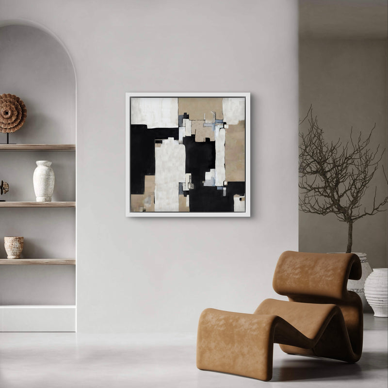 Abstract Framed Canvas Minimalist Art - Concrete Dreams - Modern Art Printed 