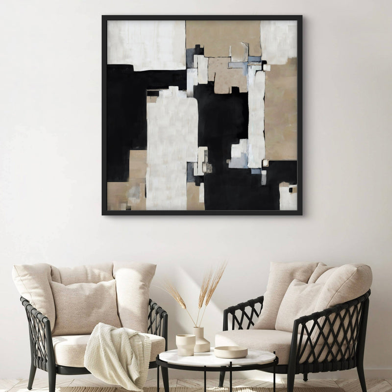 Abstract Framed Canvas Minimalist Art - Concrete Dreams - Modern Art Printed 