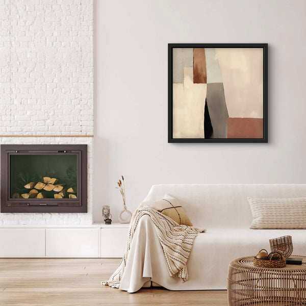 Abstract Art Framed Canvas - Desert Columns - Minimalist Home Decor