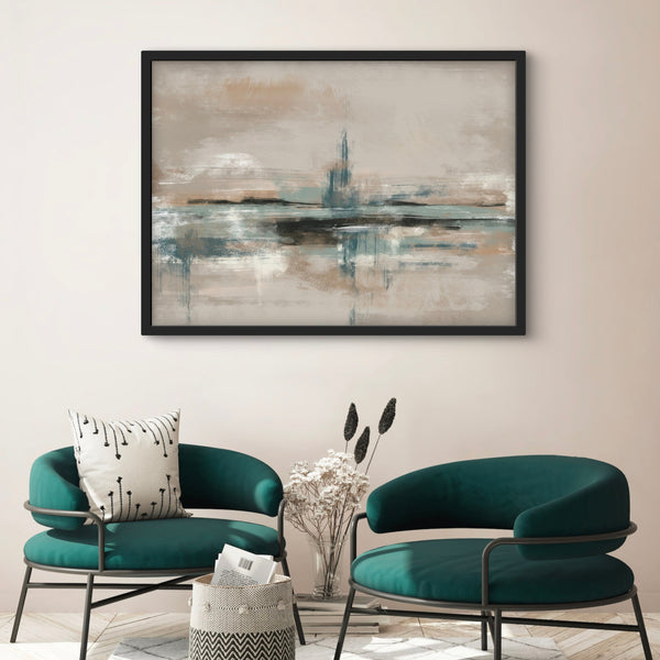 Abstract Framed Canvas Art The Summit -  Modern Living Room Wall Art