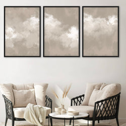 Abstract Art Framed Canvas Minimalist Art in Clouds -  Modern Art Print